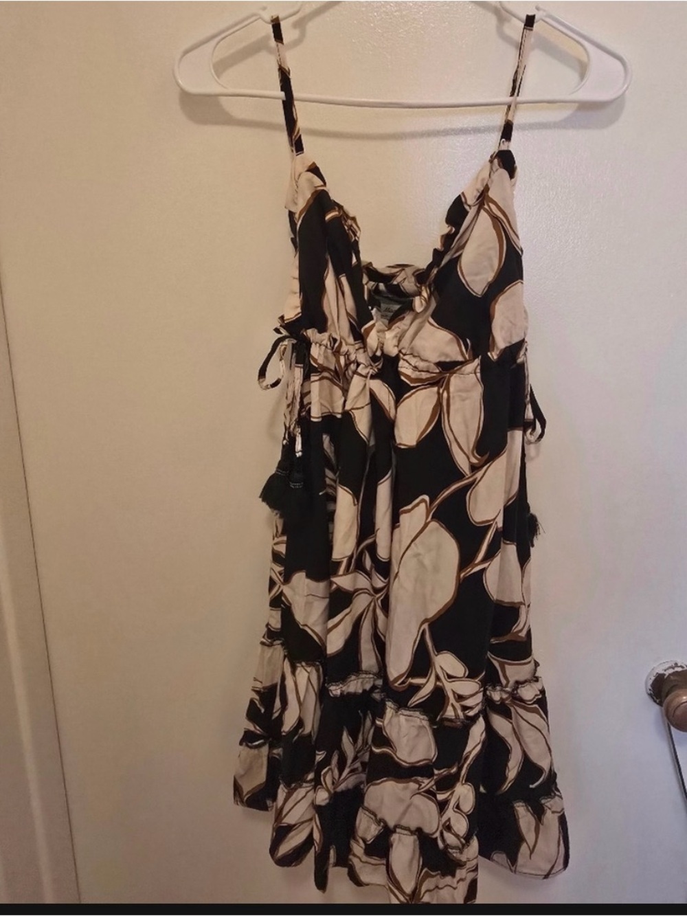 Maaji Black and Cream Floral Mini Dress